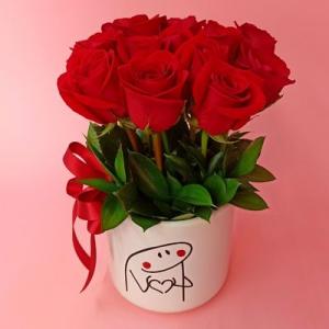 12 Rosas rojas altas FLORK