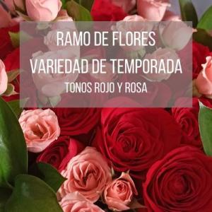 Ramo bouquet de tonos rojo y rosa - envio a domicilio