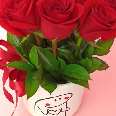 Base FLORK con rosas rojas  3318