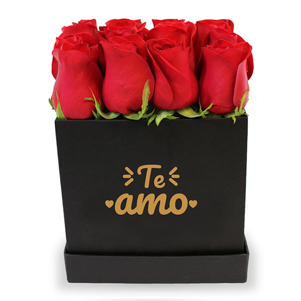 Caja con 16 rosas rojas Te amo 2584