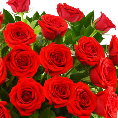 36 rosas rojas en florero 2238