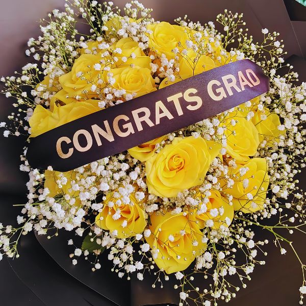 24 rosas amarillas congrats graduado 3485