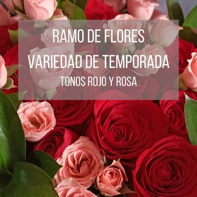 Ramo en tonos rojo y rosa 3349